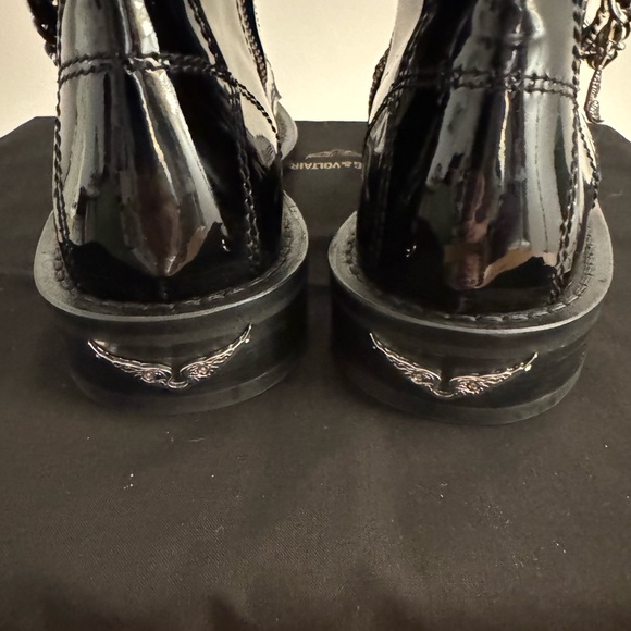 Zadig & Voltaire NIB Laureen Chain Bootie Patent Leather Sz 38 - Picture 10 of 11